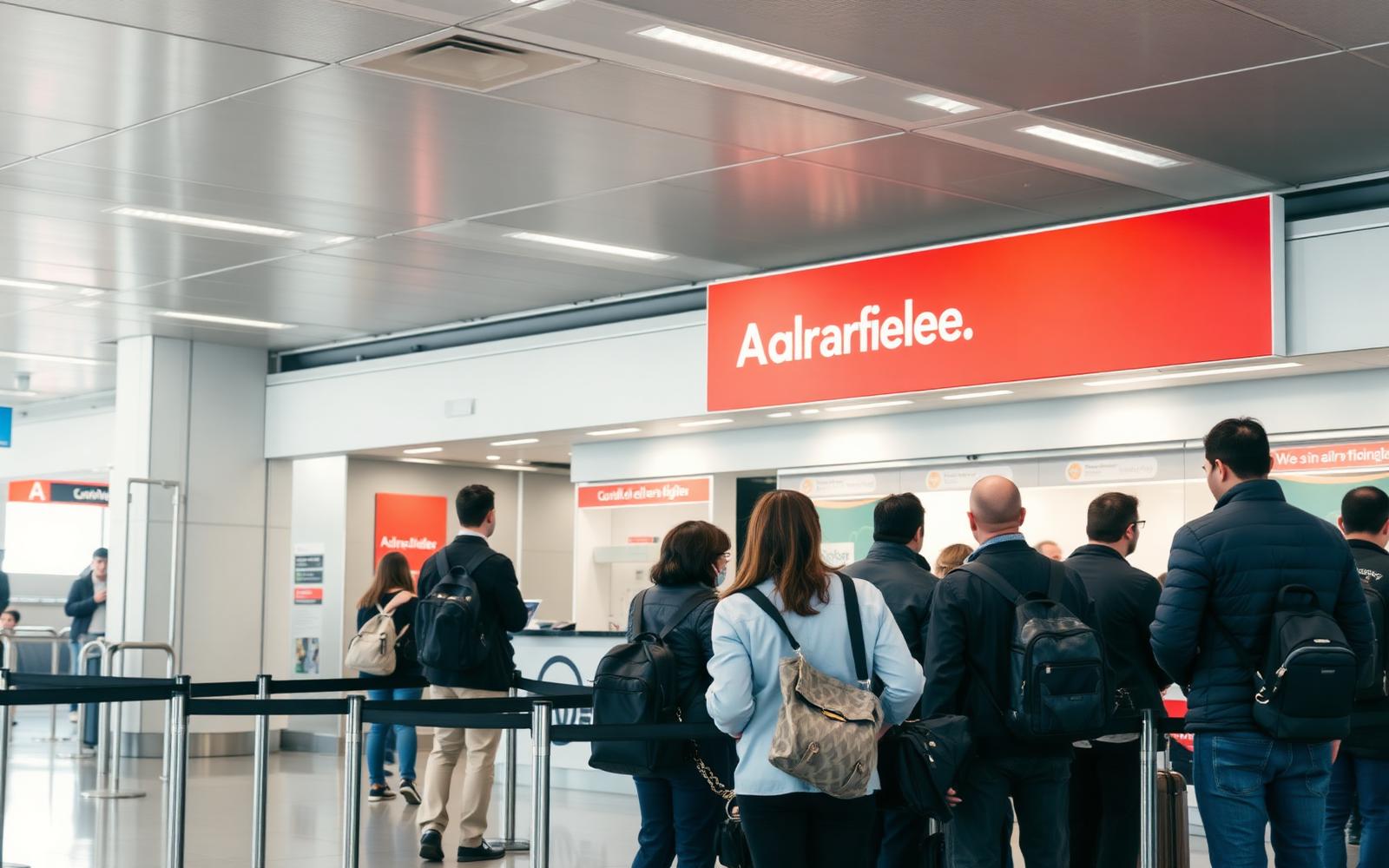Close-up of a printed airline ticket and boarding pass on a check-in counter