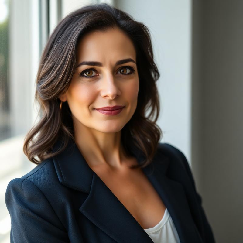 Sofia Reyes, Senior Travel Research Editor, photographed beside an office window